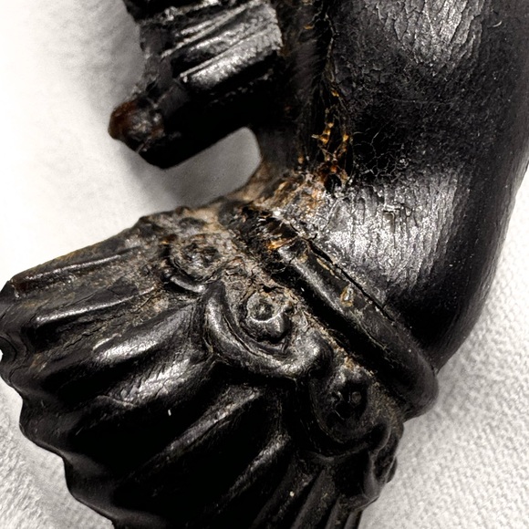 Antique Brooch Mourning victorian gutta percha love token - Picture 9 of 16